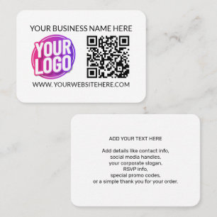 Ihr Firmen-Logo & QR-Code & Text des Unternehmens- Visitenkarte