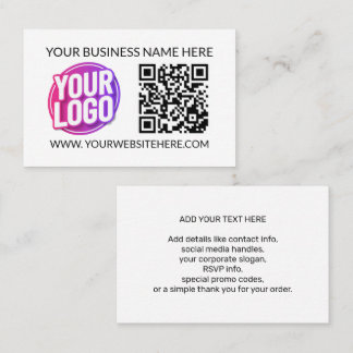 Ihr Firmen-Logo & QR-Code & Text des Unternehmens- Visitenkarte