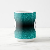 Ihr Firmenlogo, Aquamariner Glitzer und Black Ombr Kaffeetasse (Mittel)