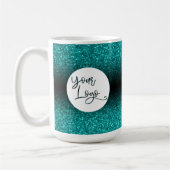 Ihr Firmenlogo, Aquamariner Glitzer und Black Ombr Kaffeetasse (Links)