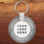 Ihr Firmenlogo auf Silver Grau Vielen Dank Schlüsselanhänger (Vorderseite)
