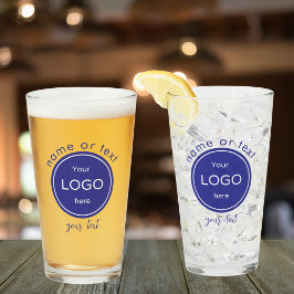 Ihr Firmenlogo Bar blau hinzufügen Glas