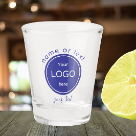 Ihr Firmenlogo Bar blau hinzufügen Schnapsglas