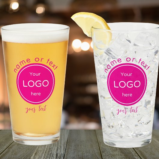 Ihr Firmenlogo Bar pink hinzufügen Glas