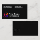 Ihr Firmenlogo benutzerdefiniert, einfach schwarz Visitenkarte (Vorne/Hinten)