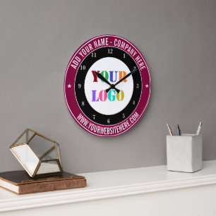 Ihr Firmenlogo - benutzerdefinierte Textunternehme Große Wanduhr