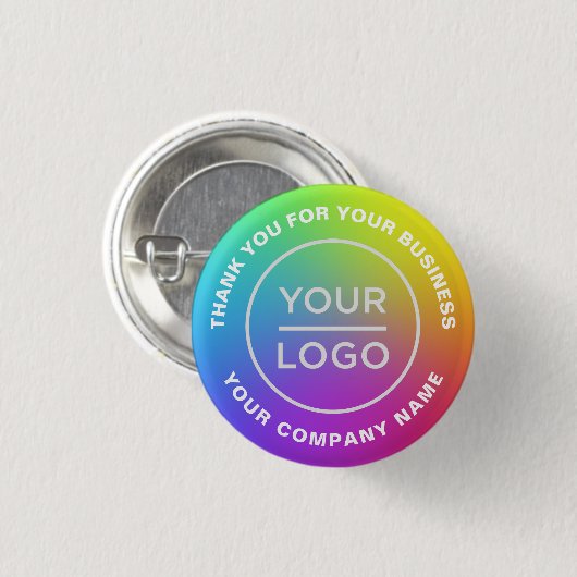 Ihr Firmenlogo - Benutzerdefinierter Regenbogen Button (Vorne & Hinten)