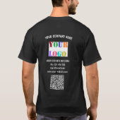 Ihr Firmenlogo Benutzerdefinierter Text mit QR-T - T-Shirt (Rückseite)