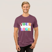 Ihr Firmenlogo - Benutzerdefinierter Text Personal Tri-Blend Shirt (Vorderseite voll)