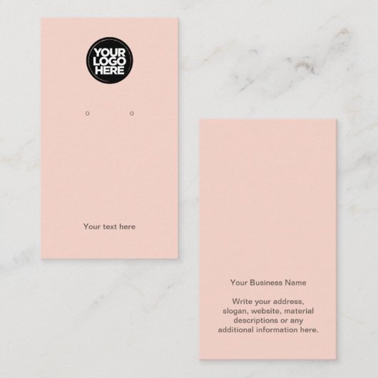 Ihr Firmenlogo Chic Pink Earring Display Card Visitenkarte (Vorne/Hinten)
