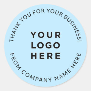 Ihr Firmenlogo Custom Light Blue Vielen Dank Runder Aufkleber