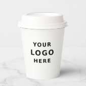 Ihr Firmenlogo Einfache Minimalistische Mitarbeite Pappbecher (Vorderseite)