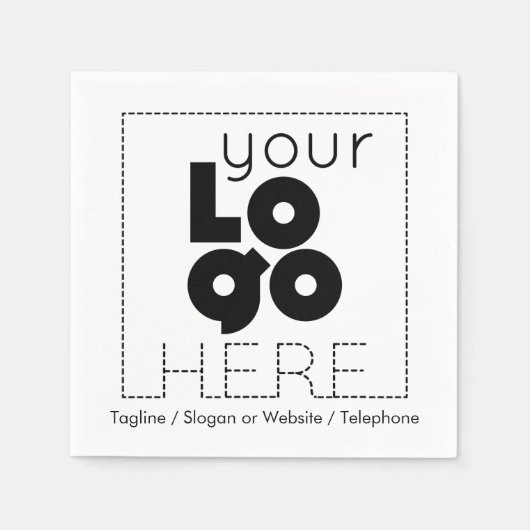 Ihr Firmenlogo + Einwegpapier Party Servietten (Vorderseite)