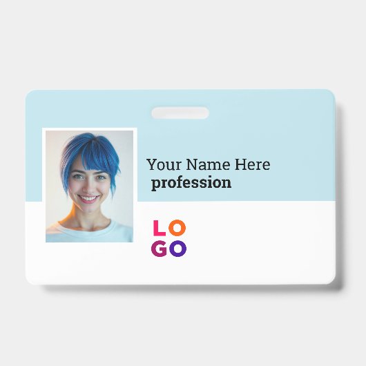 Ihr Firmenlogo, Foto, Qr-Code, Name-ID Ausweis (Vorderseite)