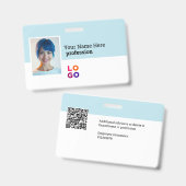 Ihr Firmenlogo, Foto, Qr-Code, Name-ID Ausweis (Vorder- & Rückseite)