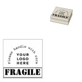 Ihr Firmenlogo Fragile Briefmarke für den Versand Gummistempel (Stempel)