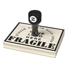 Ihr Firmenlogo Fragile Briefmarke für den Versand  Gummistempel