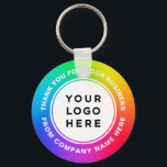 Ihr Firmenlogo für Regenbogen Vielen Dank Schlüsselanhänger<br><div class="desc">Ihr Business-Logo auf Eyecatching Colorful Rainbow Vielen Dank für Ihren personalisierten Schlüsselanhänger mit individuellem Text in einem modernen und beruflichen Design. Minimalistisch und unisex,  für jedes Alter und jede Gelegenheit.</div>