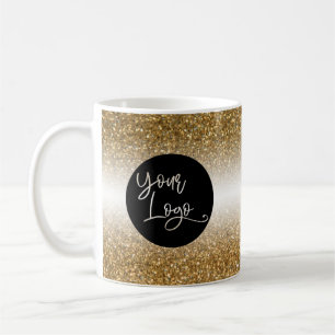 Ihr Firmenlogo, Gold und Weiß Ombre Kaffeetasse