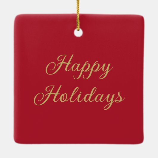 Ihr Firmenlogo - Happy Holidays Keramikornament (Rückseite)