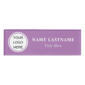 Ihr Firmenlogo hier für Lila Unternehmen Namenschild (Vorderseite)