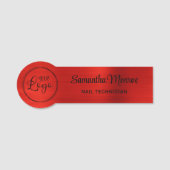 Ihr Firmenlogo hier Hright Red Ombre Namensschild (Vorderseite)