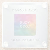 Ihr Firmenlogo hier Imitate Silver Metallic Look Glasuntersetzer (Rückseite)