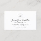 Ihr Firmenlogo hier Moderne Elegante Trendy Visitenkarte (Rückseite)