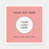 Ihr Firmenlogo hier Pfirsich & White Luncheon Serviette (Vorderseite)