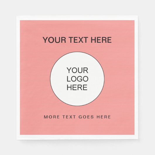 Ihr Firmenlogo hier Pfirsich & White Luncheon Serviette (Vorderseite)