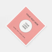 Ihr Firmenlogo hier Pfirsich & White Luncheon Serviette (Ecke)