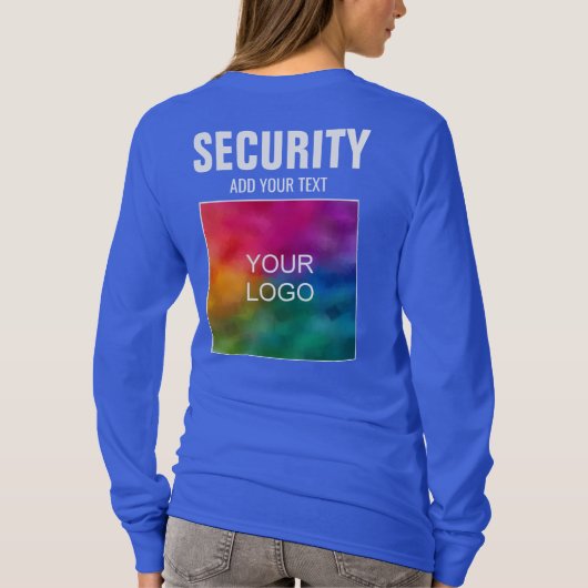 Ihr Firmenlogo hier Sicherheit Womens Royal Blue T-Shirt (Rückseite)