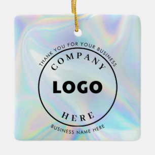 Ihr Firmenlogo Holografisches Weihnachten Keramikornament