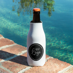 Ihr Firmenlogo im schwarzen Kreis Flaschenkühler