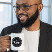 Ihr Firmenlogo im schwarzen Kreis Kaffeetasse