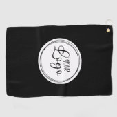 Ihr Firmenlogo im weißen Kreis Golfhandtuch (Horizontal)