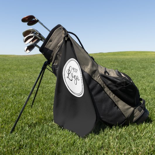 Ihr Firmenlogo im weißen Kreis Golfhandtuch (Gras)