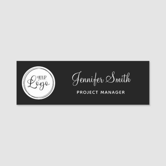 Ihr Firmenlogo im weißen Kreis Namensschild (Vorderseite)