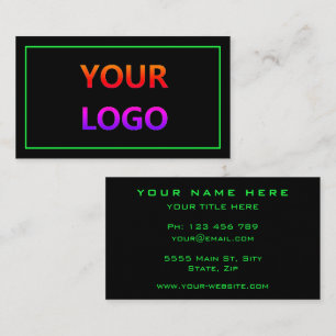 Ihr Firmenlogo Info Black Green Business Card Visitenkarte