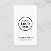 Ihr Firmenlogo l Minimal Modernes Schwarz & Weiß Visitenkarte (Vorderseite)