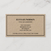 Ihr Firmenlogo l Moderne rustikale schwarze Schrif Visitenkarte (Rückseite)