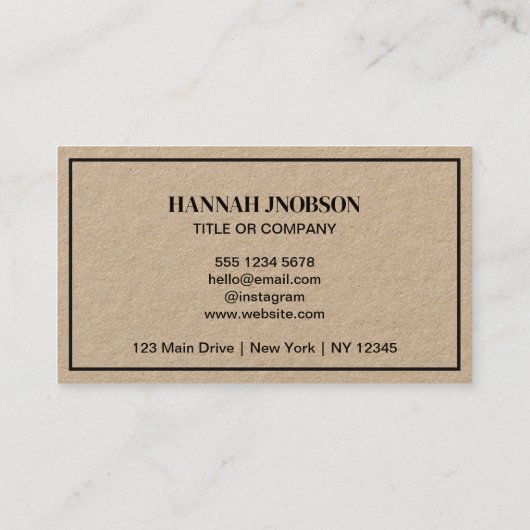 Ihr Firmenlogo l Moderne rustikale schwarze Schrif Visitenkarte (Rückseite)