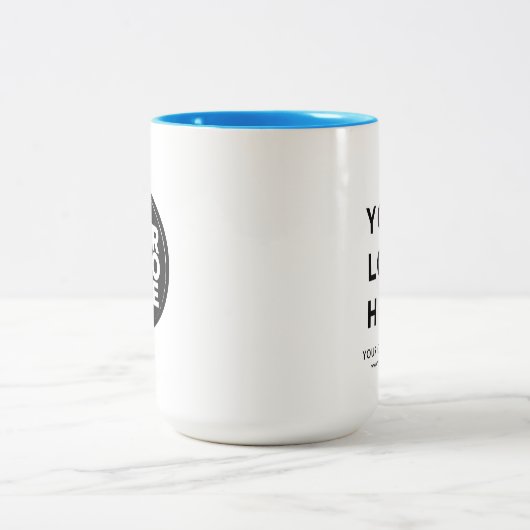 Ihr Firmenlogo Light Blue Large Zweifarbige Tasse (Mittel)