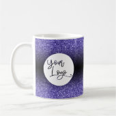 Ihr Firmenlogo Lila Glitzer und Schwarzes Ombre Kaffeetasse (Links)
