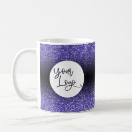 Ihr Firmenlogo Lila Glitzer und Schwarzes Ombre Kaffeetasse