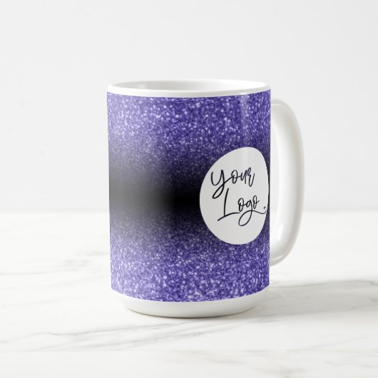 Ihr Firmenlogo Lila Glitzer und Schwarzes Ombre Kaffeetasse (VorderseiteRechts)