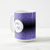 Ihr Firmenlogo Lila Glitzer und Schwarzes Ombre Kaffeetasse (Vorderseite Links)