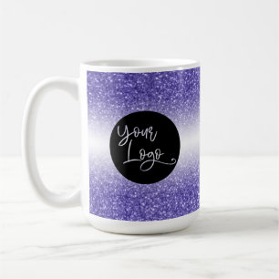 Ihr Firmenlogo Lila Glitzer und White Ombre Kaffeetasse