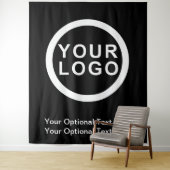 Ihr Firmenlogo - Moderner schwarzer Hintergrund Wandteppich (Beispiel)