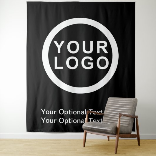 Ihr Firmenlogo - Moderner schwarzer Hintergrund Wandteppich (Beispiel)